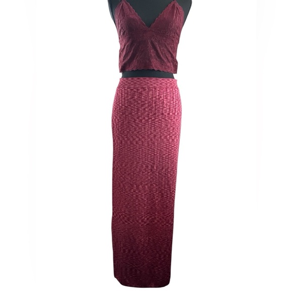 Free People Beach to Night Ribbed Sweater Knit Midi Skirt Size M - Picture 5 of 9